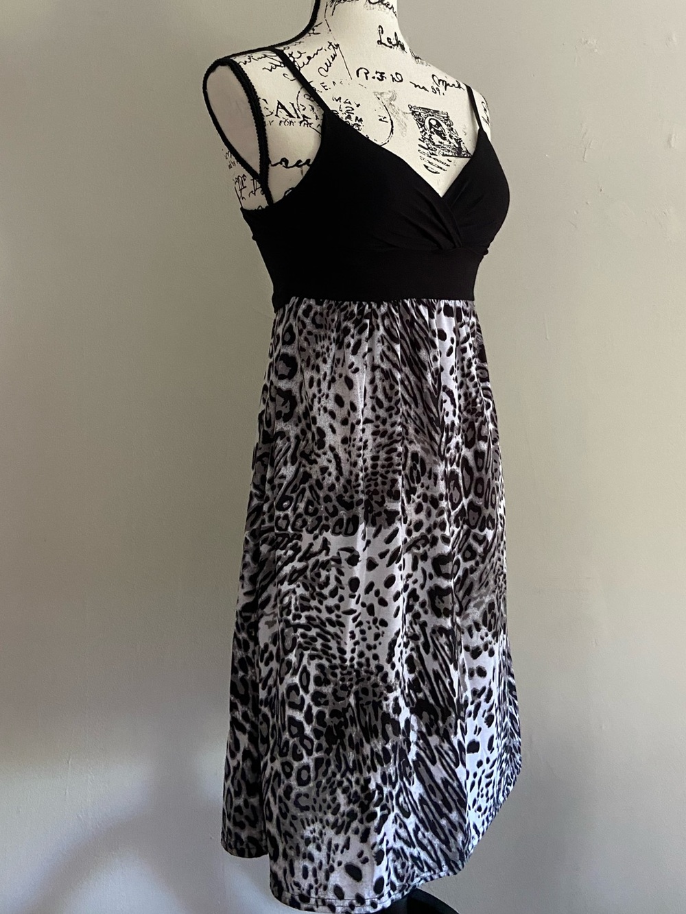 Black and White Leopard Print Dress